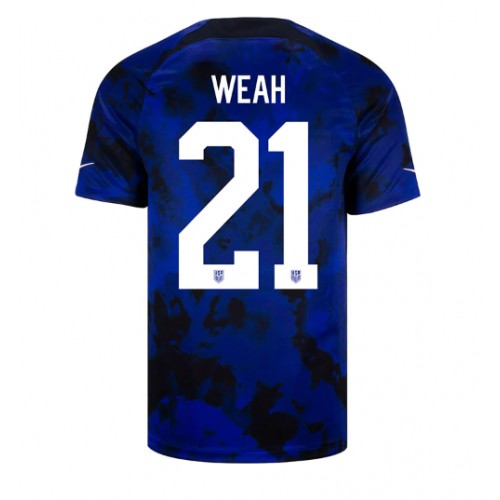Fotbalové Dres Spojené státy Timothy Weah #21 Venkovní MS 2022 Krátký Rukáv